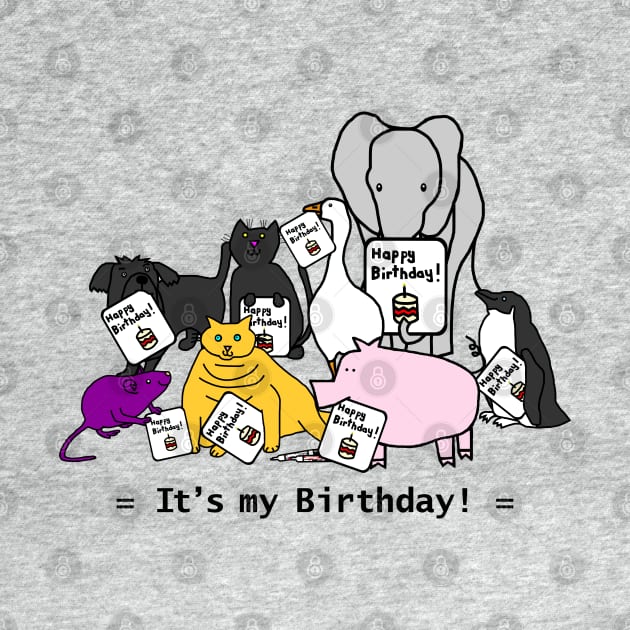 Cute Animals Celebrate Your Birthday by ellenhenryart